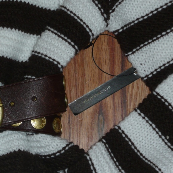 NWT BCBG Maxazria Super Soft Chai/WHT Lg Knit Striped Beach Cardigan Small - Picture 6 of 10